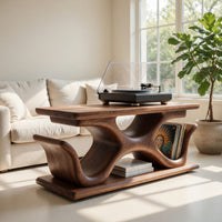 Solid Wood Record Player Stand Scandinavian Display Music Corner, view 7