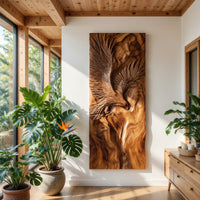 Deep-Relief Eagle Carving on a Tall Walnut Wall Panel, view 7 — view 7