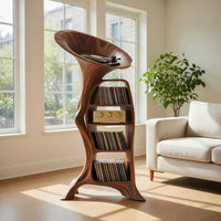 Solid Wood Record Player Stand Handcrafted Entryway, view 7