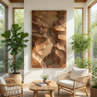 Hand-Carved Slot Canyon Wall Sculpture With a Lone Canoe, view 7 — view 7