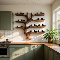 Solid Wood Wine Rack Wall Mounted Branch Holder Kitchen, view 7