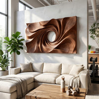 Petalfall Wood Wall Sculpture in Swirled Walnut, view 7 — view 7