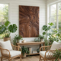 Chisel-Cut Contour Lines, Dark Walnut Relief Panel, view 7 — view 7