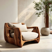 Solid Wood Chair Farmhouse Accent Living Room, view 7