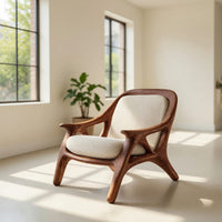 Solid Wood Chair Handcrafted Accent Living Room, view 7
