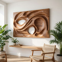 Looping Ovals and Pods in a Framed Wood Wall Relief, view 7 — view 7