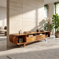 One Long Curve Along the Wall: A Walnut Media Console, view 7