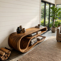 Driftfold Media Console, Carved from Solid Timber, view 7