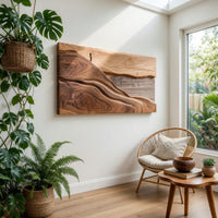 Chisel-Cut Ridgeline Wall Relief, Walnut and Sapwood, view 7 — view 7