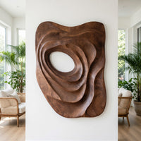 Nested Spiral Walnut Wall Relief with Open Center, view 7 — view 7