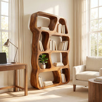 Scandinavian Artistic Bookshelf Display Organizer For Bedroom Space, view 7