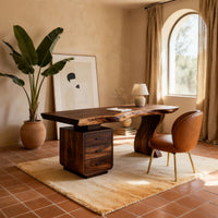 Wave-Leg Desk with a Live Edge Top and Drawer Cabinet, view 7