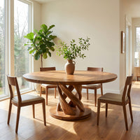 Tropical Round Gathering Table For Luxury Dining Room, view 7
