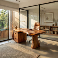 Burlform Study Desk, Shaped from Solid Figured Wood, view 7