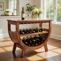 Solid Wood Bar Cabinet Wine With Built Glass Rack Kitchen, view 7