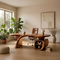 Ovalcrest Desk, Hand-Shaped from Solid Walnut, view 7
