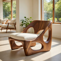 Solid Wood Chair Natural Accent Living Room, view 7