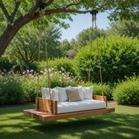 Solid Wood Porch Swing Hanging Ceiling Living Room Studio, view 7
