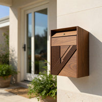 Solid Wood Mailbox Post Farmhouse Solid Sculpture Patio Yard Decoration, view 7