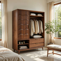 Solid Wood Wardrobe With Drawers Bedroom, view 7