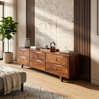 Six-Drawer Media Console in Walnut, Made to Order, view 7