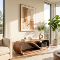 Scandinavian Sculptural Tv Console For Resort Interior Space, view 7