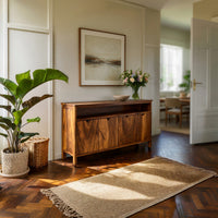 Solid Wood Sideboard With Open Upper Shelf Home, view 7
