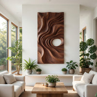 Deepcurrent Walnut Wall Art in Two Carved Panels, view 7 — view 7