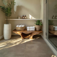 Solid Wood Teak Shower Bench With Curves Storage Space Bathroom, view 7
