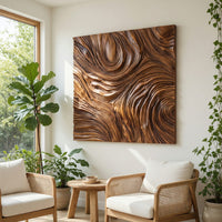 Whorls and Ridges Carved Into a Square Wall Panel, view 7 — view 7