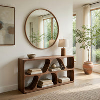 Figured Walnut Console Table for a Living Room Wall, view 7