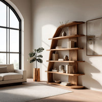 Arched Bookshelf with Sweeping Sail-Cut Side Panel, view 7
