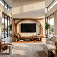 Wooden Tv Cabinet With Sculptural Branch Frame For Modern Living, view 7