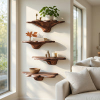 Solid Wood Mushroom Shelf Mid Century Halloween Living Room, view 7