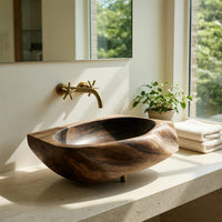 Solid Wood Sink Vanity Handcrafted Solid Natural Bathroom, view 7