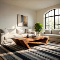 Foldline Coffee Table, Angular Solid Wood Sculpture, view 7
