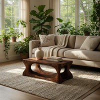 Thick Hardwood Blocks, Hollowed Into a Coffee Table, view 7