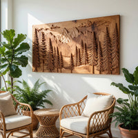 Layered Pine Forest Wall Art, Carved to Order in Solid Wood, view 7 — view 7