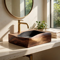 Solid Wood Sink Vanity Farmhouse Wall Mounted Bathroom Warm Bathroom, view 7