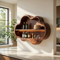 Solid Wood Wine Rack Mid Century Display Home Bar, view 7