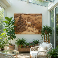 Standing Stag on a Live-Edge Slab, Wall Art Made to Order, view 7 — view 7