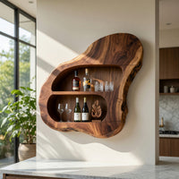 Solid Wood Wine Rack Glass Holder Shelf Dining Room, view 7