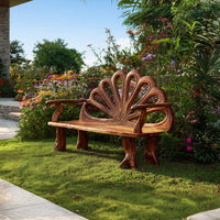 Solid Wood Outdoor Garden Bench Minimalist Rustic Entryway Foyer, view 7