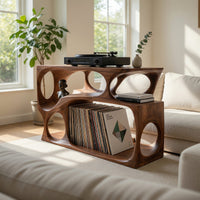 Solid Wood Record Player Stand Scandinavian Cabinet Living Room Space, view 7