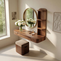 Solid Wood Dressing Table Rustic Vanity Desk Bedroom Room Personal Makeup, view 7