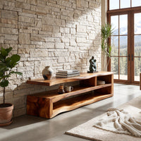 Two Slabs, One Log, One Live Edge Media Console, view 7