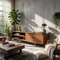Capsuline TV Console in Hand-Finished Solid Walnut, view 7