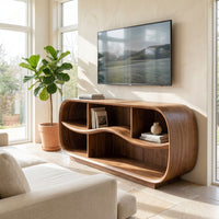 Contemporary Rounded Tv Console For Open Living Space, view 7