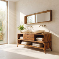 Solid Wood Bathroom Vanity Luxury Two Tier Design, view 7