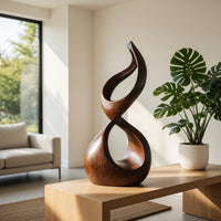 Solid Wood Sculpture Wall Art Rustic Large Outdoor Garden, view 7